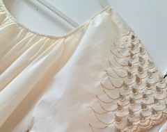 Vtg Handmade Ivory Nightgown M L Embroidered Nicaragua Cottagecore Loose Fit See