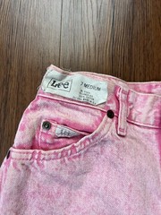 Vintage 90s Lee Pink Faded Country Acid Wash High Rise Mom Jeans Sz 7 Medium USA