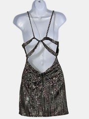 Morgan & Co. XS Sparkle Sequin Cut‑Out Mini Dress Party Cocktail Formal Dress