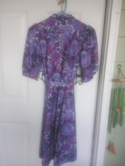 California looks vintage purple floral dress pre-owned sz 8