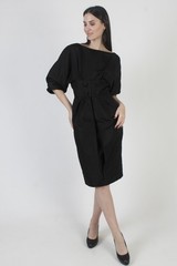 Vtg 50s Wally Williams Blk Evening Dress MCM Retro Mid Century Rockabilly Pin Up