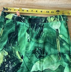 VTG Escada Margaretha Ley Tropical Jungle Print Pant Women Sz 36 Green Botanical