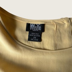 Vintage Morgan Taylor Studio Silk Top 2X Yellow Blouse 100% Silk Plus Size