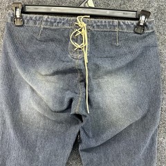 Vtg UnionBay Jeans Juniors 29×30 Low Rise Bootcut Flare Bareback Lace Up Y2K 00s