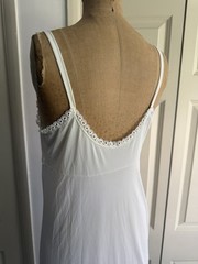 VTG 60’s Bonwit Teller Cream Nylon Maxi Gown Slip Dress Palest Butter Yellow S/M