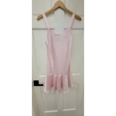 Vintage Jo Intimates Pink Bardot Slip Dress Medium 100% Polyester Silky Feel