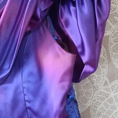 Zum Zum 1980s Party Dress Juniors 5-6 Purple Blue Lace Polyester Acetate
