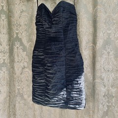 Dark gray like black draped pencil dress! By BB collections S