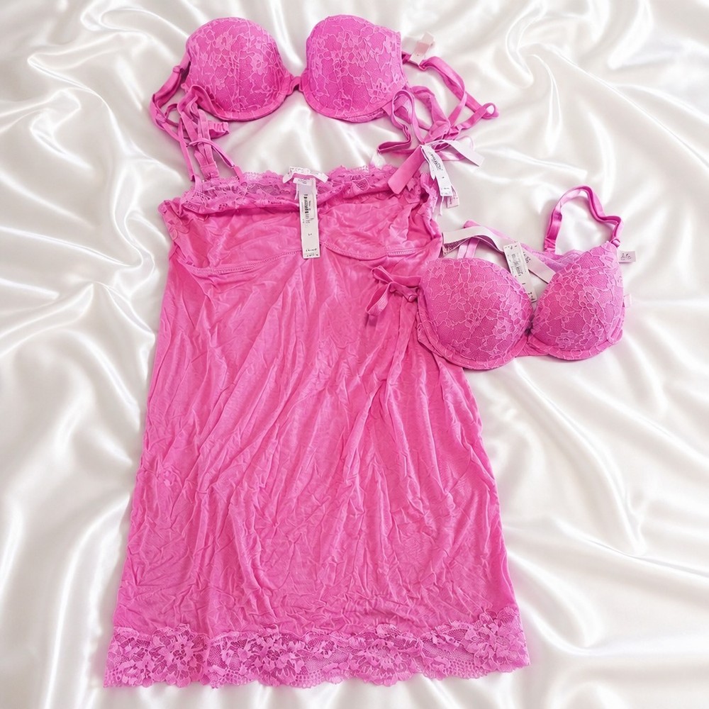 Victoria”s Secret Babydoll Set Size S With Two Bra Size 32B New With Tags