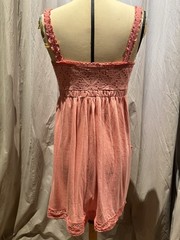 Vintage 90s ANN FERRIDAY lace trimmed 100% cotton baby doll dress S/M Unworn