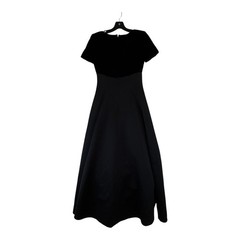 Victor Costa for Neiman Marcus Vintage Black Velvet A-Line Evening Gown Dress 8