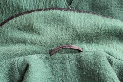 Vintage Forest Green Austrian Mohair Wool Cape Lining Coin Buttons
