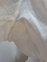 Antique Edwardian 1930s White Cotton Lace Blouse High Neck Semi Sheer/ Display