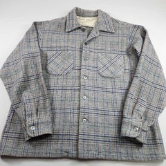 Vintage 60s Amana Woolen Mill Wool Overshirt Jacket Plaid Flannel USA Size L