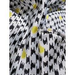 Vintage David Matthew Black and Yellow Houndstooth Tie Neck Blouse Women’s 10