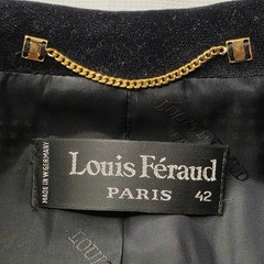 Louis Feraud Paris Vintage Women’s Wool Houndstooth Skirt Suit 42 EU Velour Trim