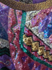80s 90s Vintage Sequin Beaded Silk Top Art To Wear Cocktail Evening 2X Plus Glam
