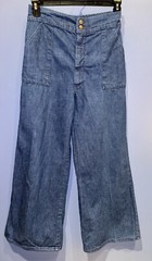 28 X 27 MILITAIRES Denim Jeans, Wide 12” Bell, Scovill Vintage USA, 100% Cotton