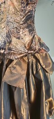 Vintage 1980s Metalic Brown Custom Bubble Skirt Prom Dress As Pictured