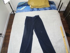 Vintage 70s Levis Womens Size 18 (32×33) Corduroy Navy Blue Flat Front