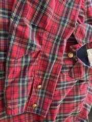 Vintage Adrienne Vittadini Sport Red Plaid Cotton Outdoor Coat Small