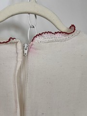 VTG 70s Lace Bib Crochet Trim Cotton Prairie Maxi Dress XS/S Cottagecore