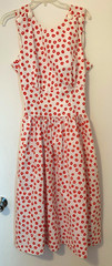 Seret Vintage 80s polka dot A line Sleeveless Dress Cotton Poly Blend Small 5-6