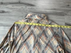 VTG Casual Corner Button Up Blouse Top Women’s Size S 1970s Silky Geometric