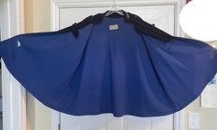 VINTAGE Nurse Cape Wool Navy Embroidered Sky Blue Lining Coat 40s 50s New York
