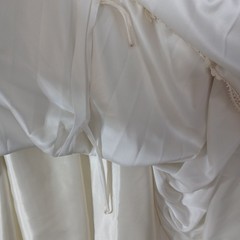 JCPenney Fashions Vintage Wedding Dress Train Long Sleeve Blouson Union Tag Sz10