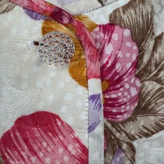 Anne Crimmins for UMI Collections Vintage Floral Linen Jacket Pink Purple Sz 16
