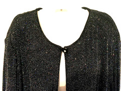 Vintage Ronni Nicole by Ouida Woman 22 Eveningwear Black Sparkle Open Midi Tunic