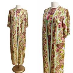 1970s Lord And Taylor Dress / Hostess Gown / 1960s Gown / Size Large – XL