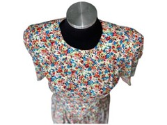 Vintage 80’s Karin Stevens Dress Sz 6P Mulit Color Midi Floral Cottagecore Retro