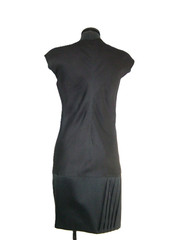 Vintage Requiem dress,French couture black silk/wool by Raffaelo Borriello, 42