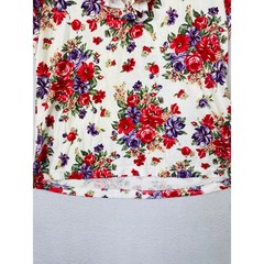 Vintage Bonjour Floral Ruffle Collar Sleeveless Top Red Purple Cream Cottagecore