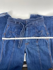 Vtg 70s N’est Ce Pas?STAR BUTT Jeans Bell Bottom Belted Denim Disco 28×32 W/belt