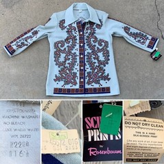 vintage Screen Prints by Rosenbaum hand silk screen print blouse polyester Mod