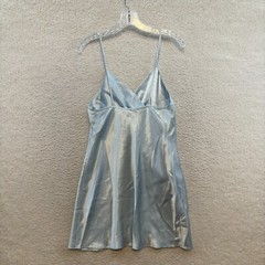 90s Y2K Vintage Slip Dress Medium Powder Blue Satin Coquette Fairy Grunge