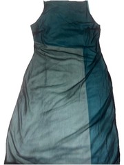 Vtg ’90s Express Color Block Dress/Turqoise Black Mesh Overlay Sz 7/8 Strap