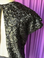 TRUE VINTAGE Jo-Ro Imports (Bullock’s Wilshire) Black Beaded CapSleeved Sweater*