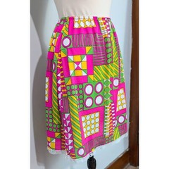 Accentuette Pink/Green/Yellow/White Mod Print Half Slip