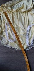 Yellow Satin Lingerie Bloomers Skirt Lace Sz S-L? Elastic Waist 22″-38″W READ
