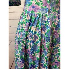 Expo Floral Dress 8 Vintage 80s USA Cottagecore Cottage Prairie Lace Shabby MIdi