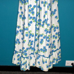 Vtg 70s Alfred Shaheen Textured Cotton Maxi Dress Flower Power Hawaii Sz S
