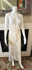 ADAGIO NORDSTROM luxury peignoir 100% silk champagne Nightgown lingerie vtg Lg