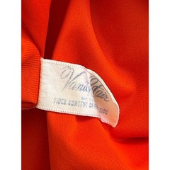 Vintage Vanity Fair Robe Red Orange Retro Mod Loungewear 60s 70s Wrap Coat Small