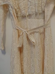 Gunne Sax Vintage 1970’s Cream Lace Wedding Dress Maxi Prarie Western Size 13