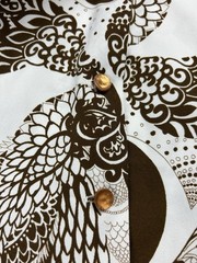 Vintage 70s Pykettes Women’s L Brown White Paisley Short Sleeve Retro Fashion