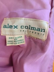 VINTAGE 1960s ALEX COLMAN BRIGHT PRINT CAFTAN HOUSE DRESS POLKA DOT GOWN sz S